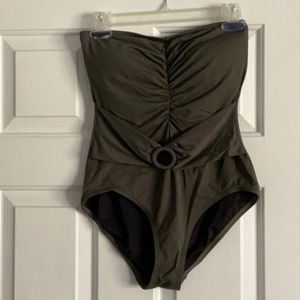 Michael Kors olive colored one piece bathing suit